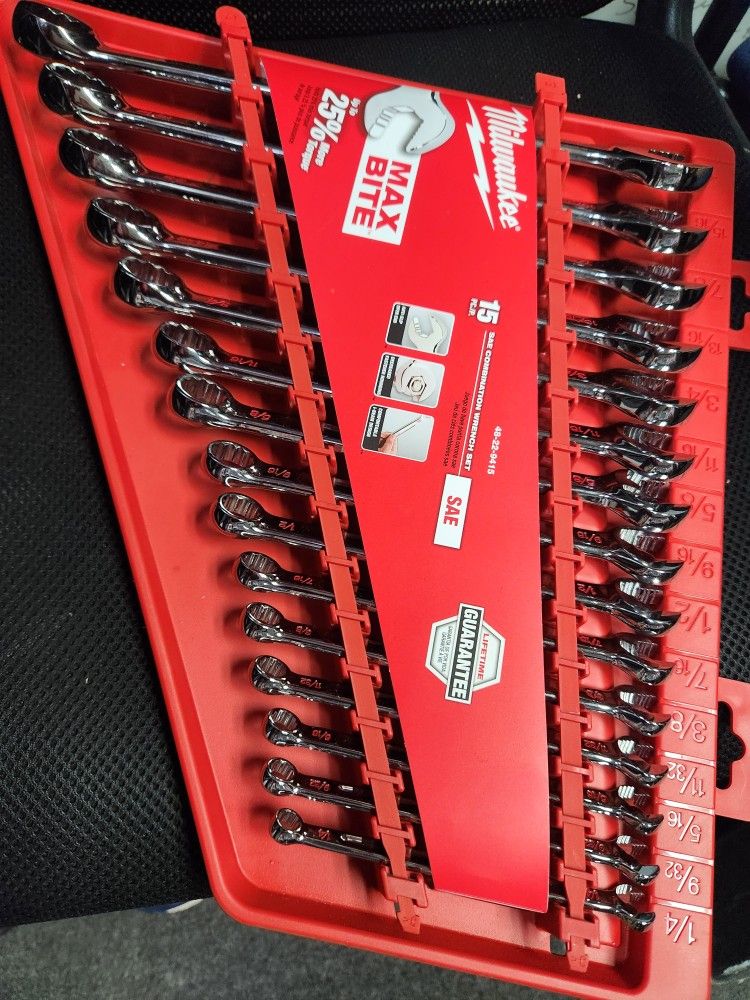Milwaukee 15pc Sae Combination Wrench Set
