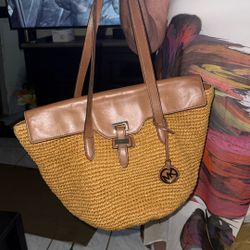 Michael Kors Woven Straw Naomi Large Tote
