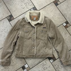 EUC Aeropostale women vintage Tan Sherpa-Lined Jacket size M