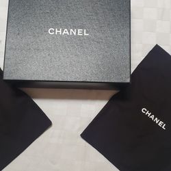Chanel Empty Shoe Box W/2 Shoe Dust Bags