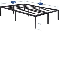 SLEEPLACE 18 Inch High Profile Heavy Duty Steel Slat / Mattress Foundation / Bed Frame, King