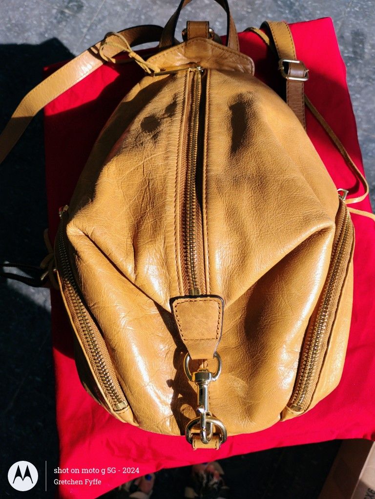 Rebecca Minkoff Camel Brown Leather Mini Backpack/Bag