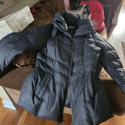 Dark gray black light weight puffer coat $35