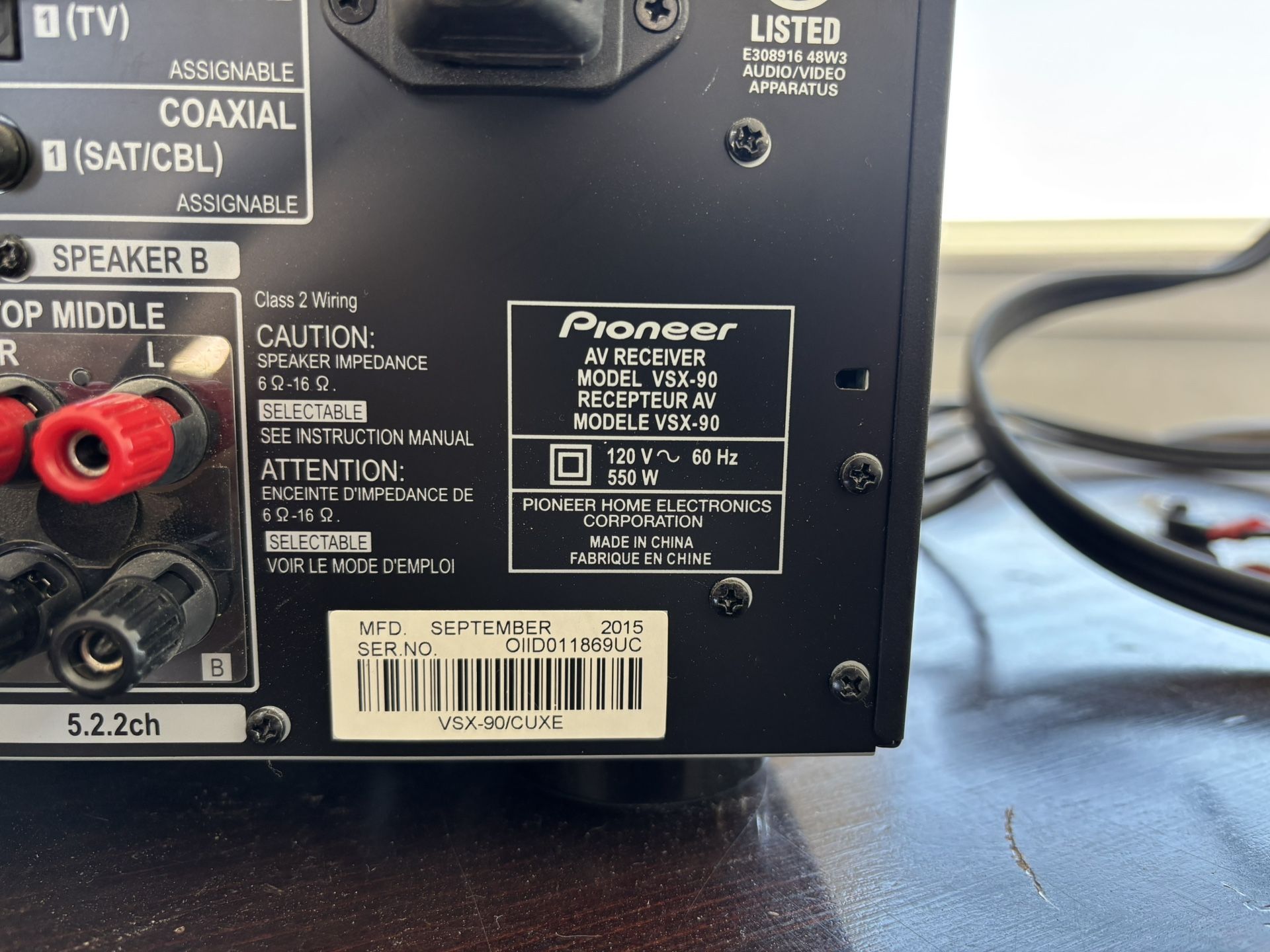 Pioneer Av Receiver.