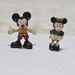 Disneykins Miniature Figures Mickey & Minnie Mouse Disney Marx Vintage