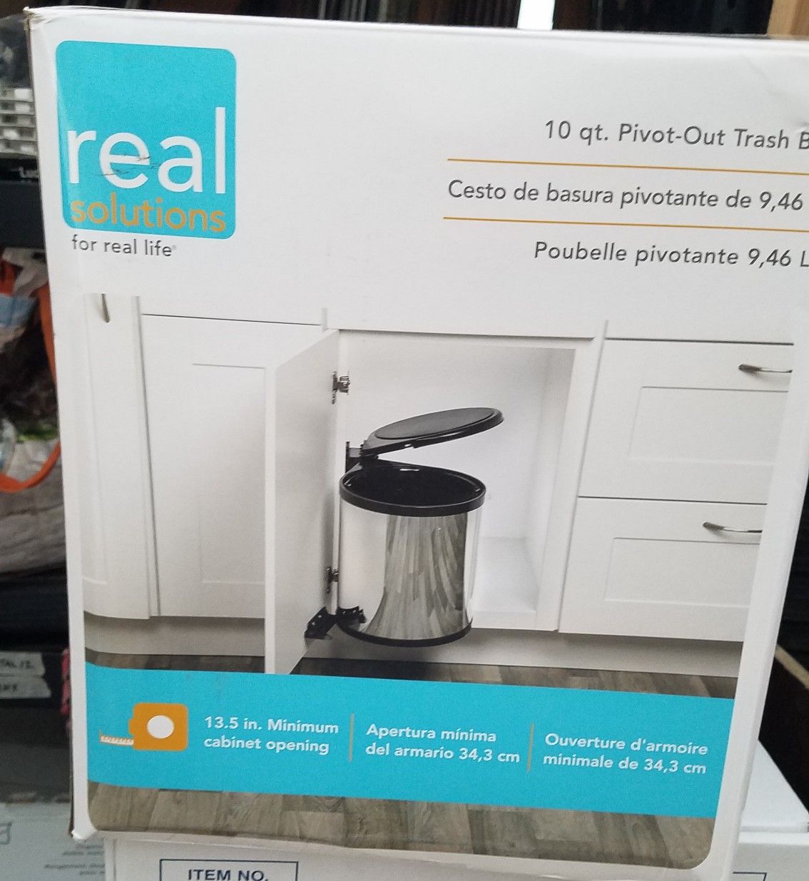 New Real Solutions 10 qt. In-Cabinet Pivot Out Trash Can in Chrome