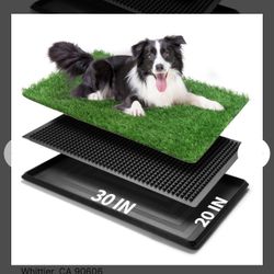 Indoor Dog Potty Grass with Tray Large, Reusable Dog Pee Grass Pad with Tray, Artificial Grass Turf for Puppy Potty Training, Outdoor Portable