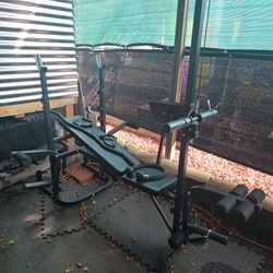 Workout Bench W/ Pull Down, Leg Extension, and Fly Attachments