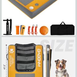 Inflatable Pup Plank Dog Float Floating Ramp Ladder for Pools Boats Docks | Dog On Water Ladder Steps | for Swimming Pets Up to 200 Pounds | Claw Frie