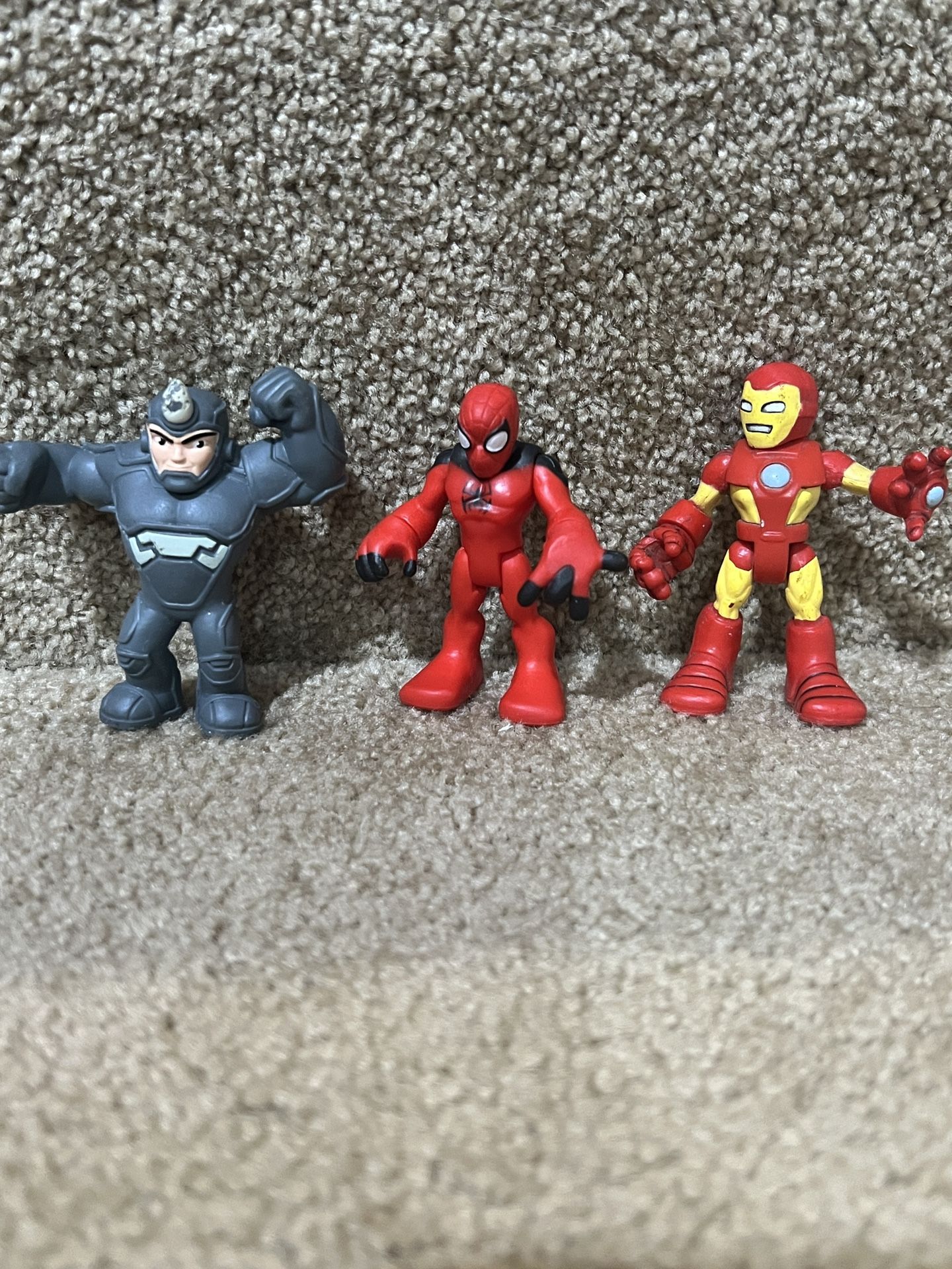 Marvel Imaginext lot of 3 Ironman & Rhino & Scarlet Spiderman figure