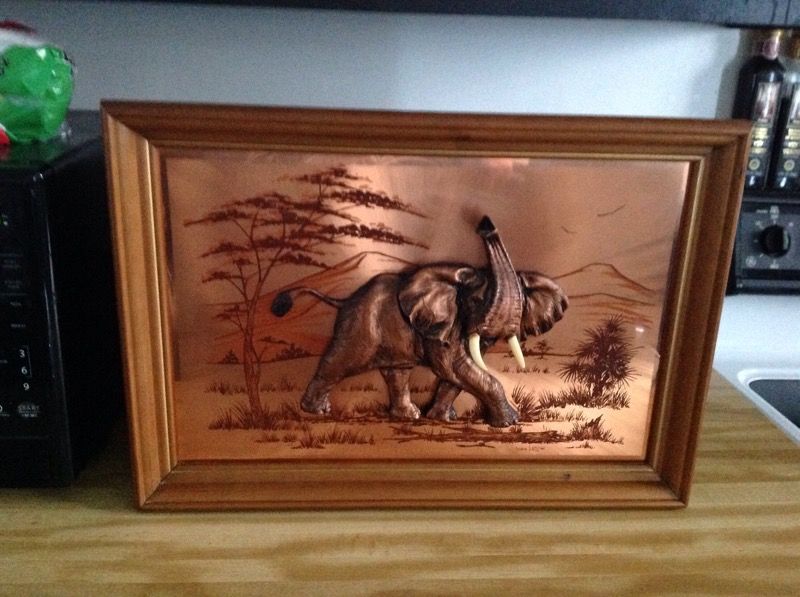 John Louw 3D copper elephant picture