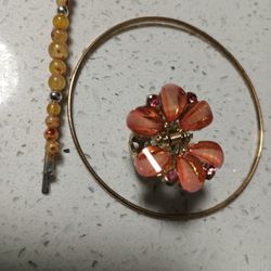 Vintage Hair Pins And A Bracelet. 