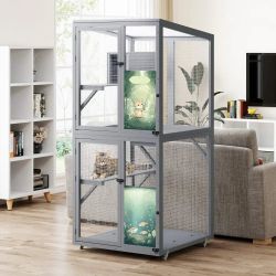 31.5"L 2-Tier Wheeled Cat Cage