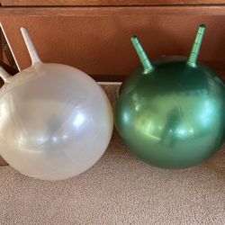 2 Hop & Jump Bouncing Balls  45cm.  $10 Each.  $15 For 2.