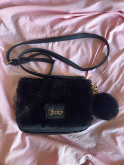 Juicy Couture Black Faux Fur Crossbody Bag