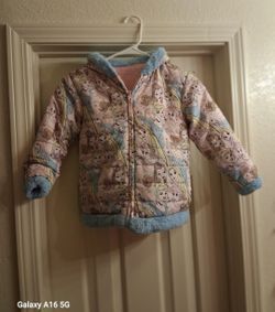 Princess Disney Kids Girls Reversible Jacket Sz L