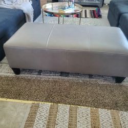 Living Spaces Leather Ottoman 