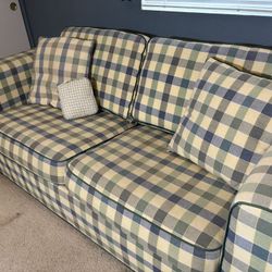 Beautiful Plaid Full Size Sleeper Sofa