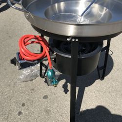 Set Comal Asero Inoxidable de Poso y quemador