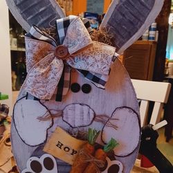 Cute Easter Bunny Sign,  Almost 20" Inches Tall