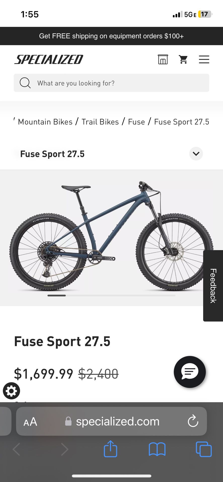 Specialized Fuse Sport 27.5 Mountain Bike