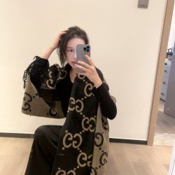 GUCCI Classic Cashmeruble sided Jacquard-60✖️210cm