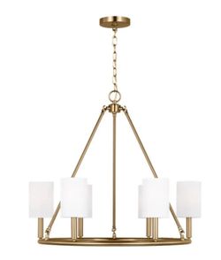 Generation Lighting Egmont Traditional 6 Light Indoor Dimmable Large Chandelier In Satin Brass