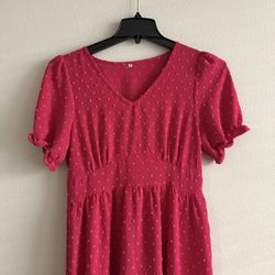 Pink Polka Dot Dress Size M