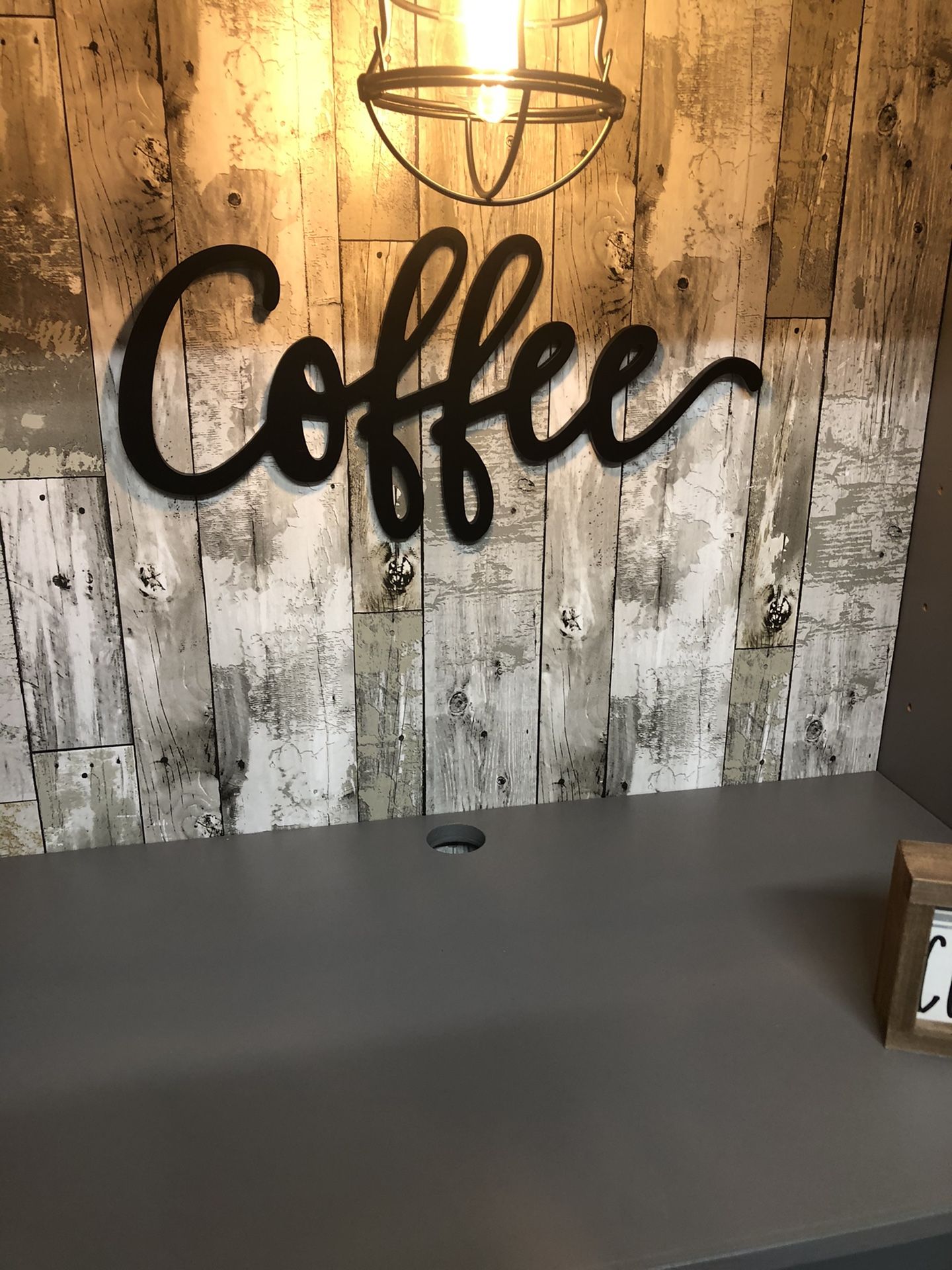 Hutch Coffee bar, coffee station hutch. Reclaimed wood farmhouse decor