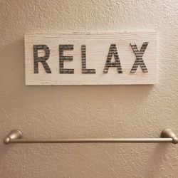 Relax Wood And Tin Sign