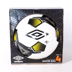 Umbro Size 4 Soccer Ball Football Yellow Black Youth Ages 9-13 New in Box NIB