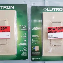 Lutron Diva LED+ Dimmer Switch in Ivory with Walplate (price each)