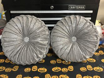 Shimmery Silver Throw Pillows NEW