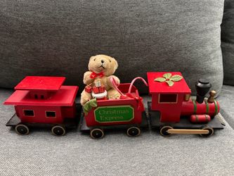 Christmas Express Wooden Decorative Train Set