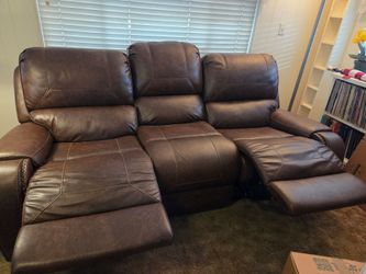 Faux Leather Reclining Sofa