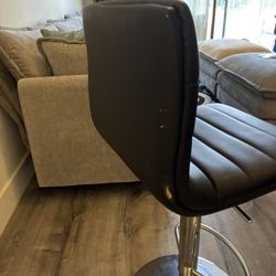 Sale- Set of 3 Black Leather Bar Stools