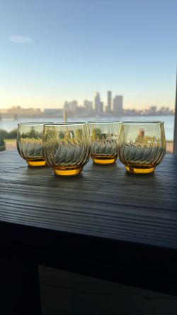 Vintage Amber Glasses