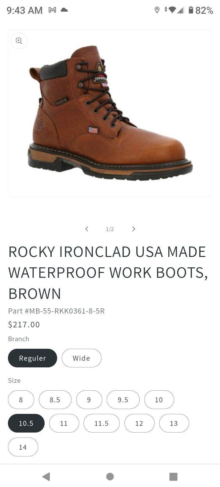 Rocky Work Boots 10.5 Like New $120  Waterproof 