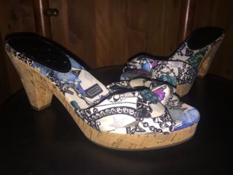 Coach Karen cork peep toe sandals size 7