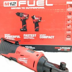 M12 Milwaukee FUEL Brushless Impact & Hammer Drill Combo Kit + M12 Ratchet 