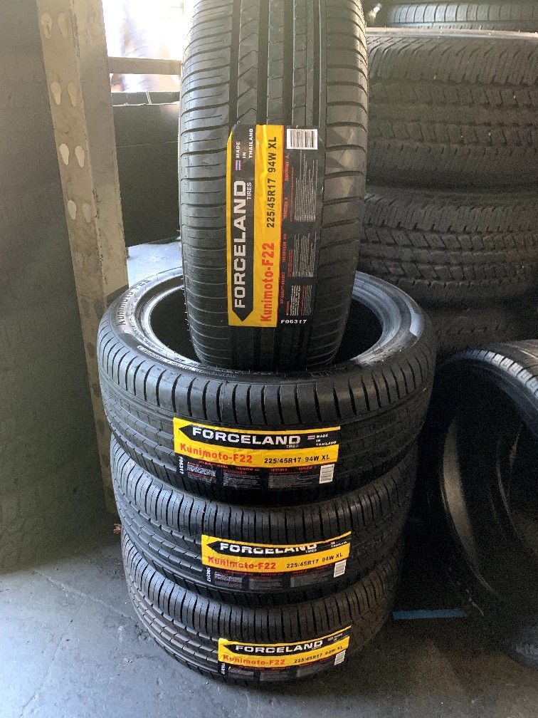 Set of brand new tires 225/45R17 forceland kunimoto-F22 for only $380 all four tires