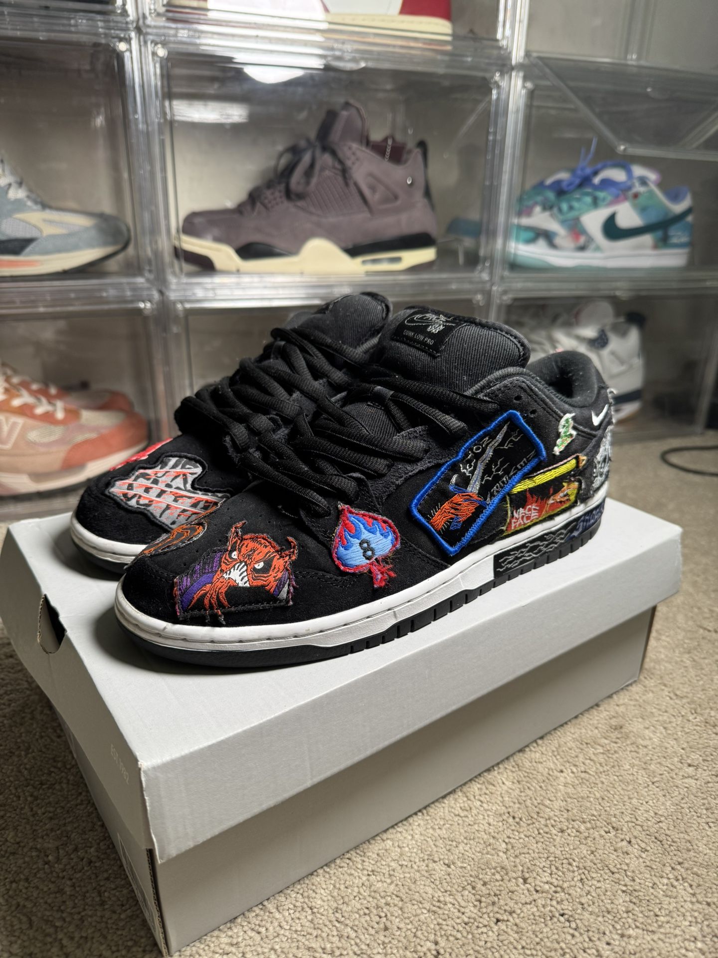 Size 10 - Nike SB Dunk Low Pro QS Black/Multicolor/White 2022 *MINT*