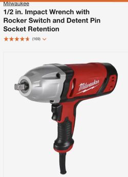 Milwaukee 1/2 In . Impact Wrench With Rocker Switch And Detent Pin 
