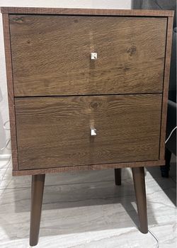 Set of 2: Modern 2-Drawer Nightstand / End Table