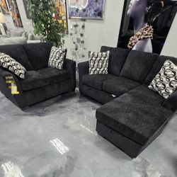 BLACK BRAND NEW SOFA AND LOVESEAT SAME DAY DELIVERY 