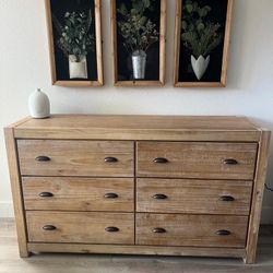 6-Drawer Rustic Wood Dresser