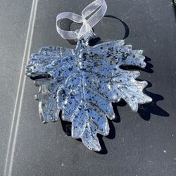 Silver Maple Leaf Ornament - 4x4 