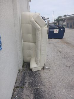 Cream Leather Couch