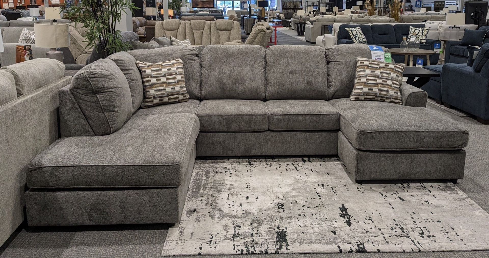 New Plush 3 Side Sectional—Storage Ottoman Optional—Can Deliver