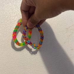 Two Rainbow Loom Bracelet Multiple Color